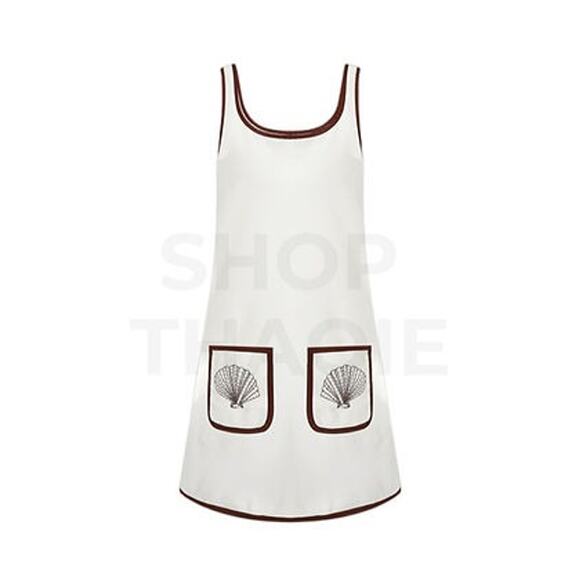 TUCKERNUCK BEACH Blanc Shell Embroidered Mini Terrycloth Dress Coverup XL NWT - Picture 7 of 7